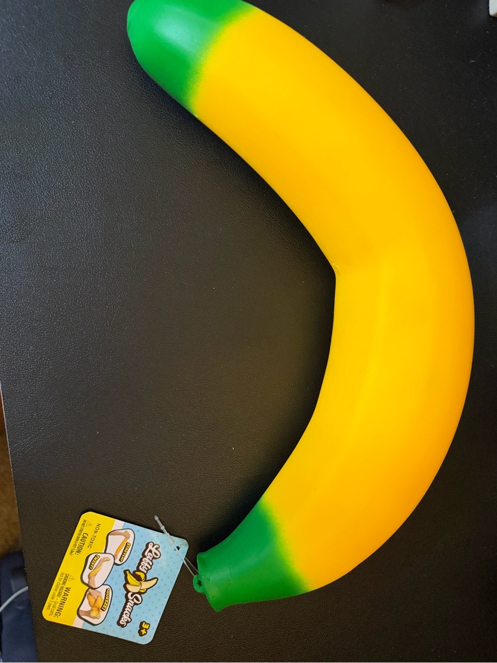 Nwt Sunny Days Yellow & Green Banana Squishy Toy